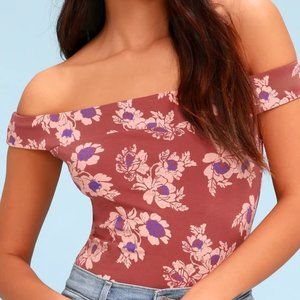 Free People NWT! So Much Off the Shoulder Floral Bodysuit Size XS